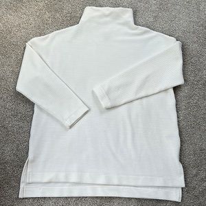 Mock Neck Ribbed Velvet Pullover